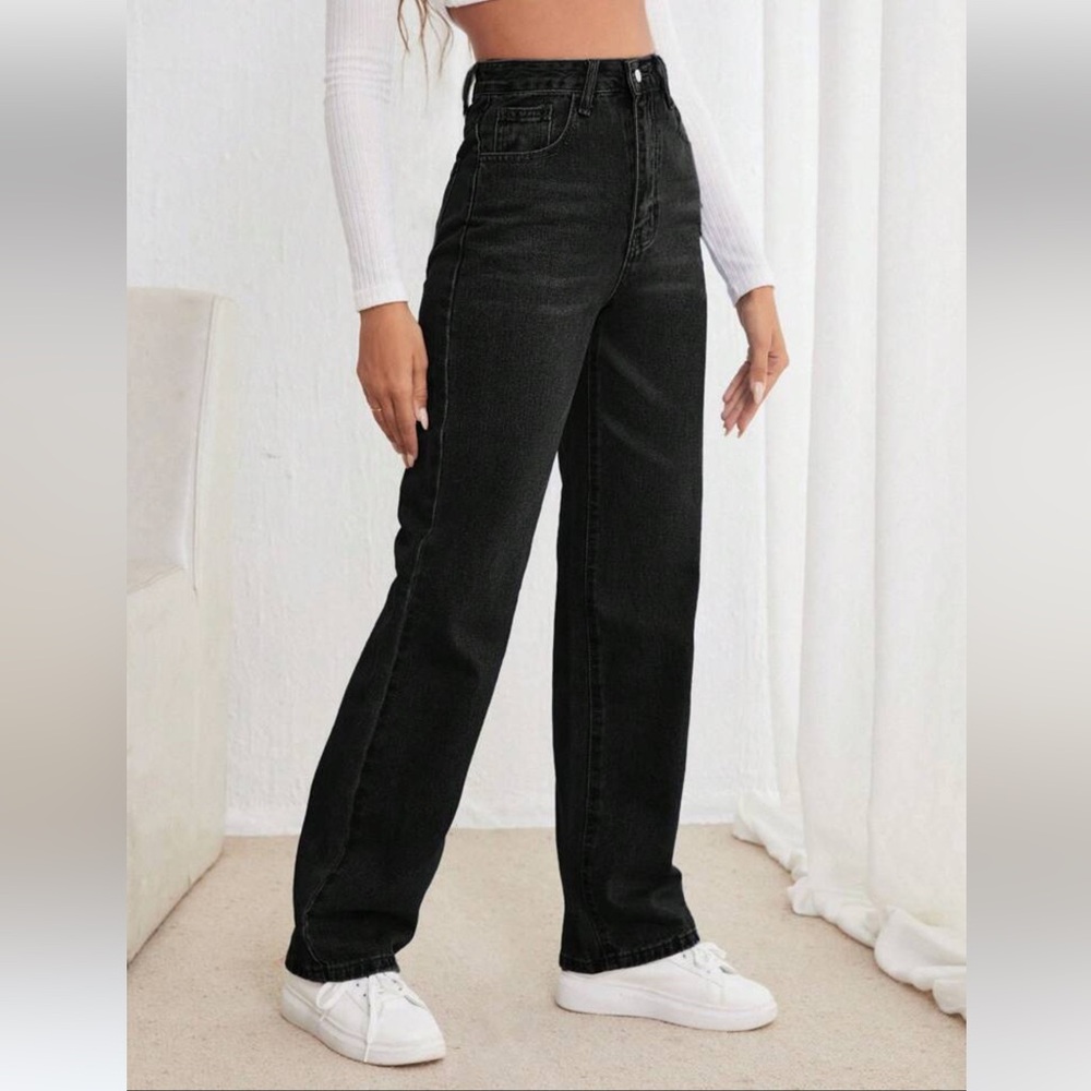 SHEIN Black Straight Leg Women's Jeans